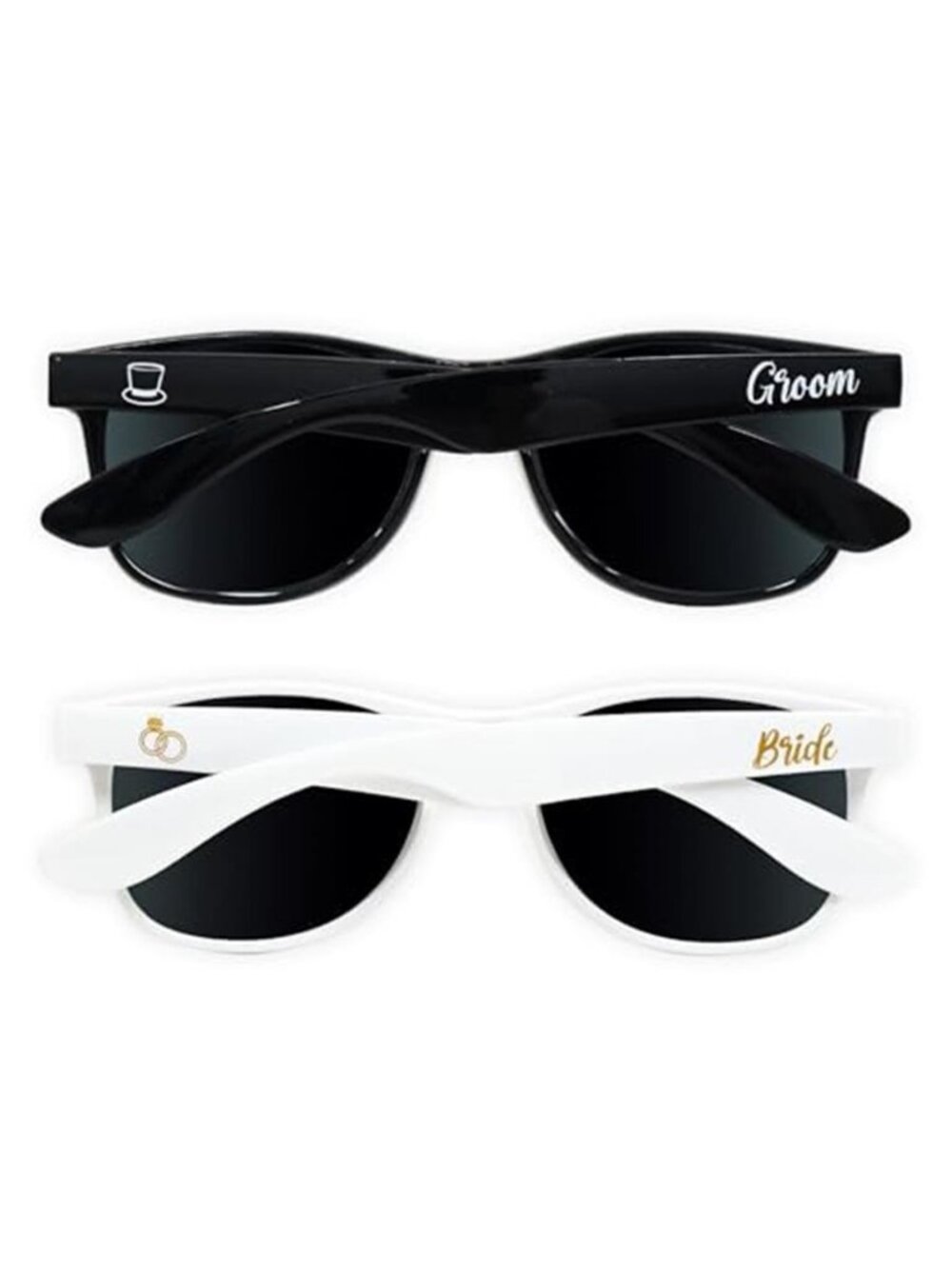 Brosash Bride and Groom Sunglasses – 2 Pack Wedding Sunglasses Set for Couple –